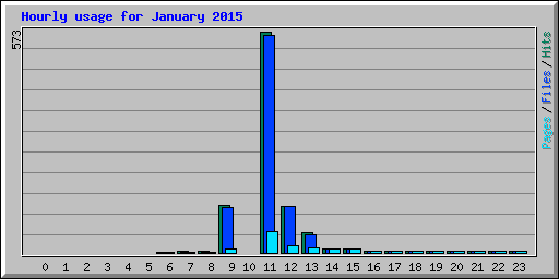 Hourly usage for January 2015